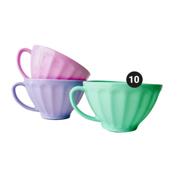 Set de 10 tazas soperas facetadas